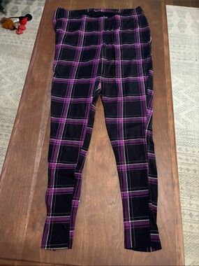 torrid Black and Purple Plaid Kids Leggings